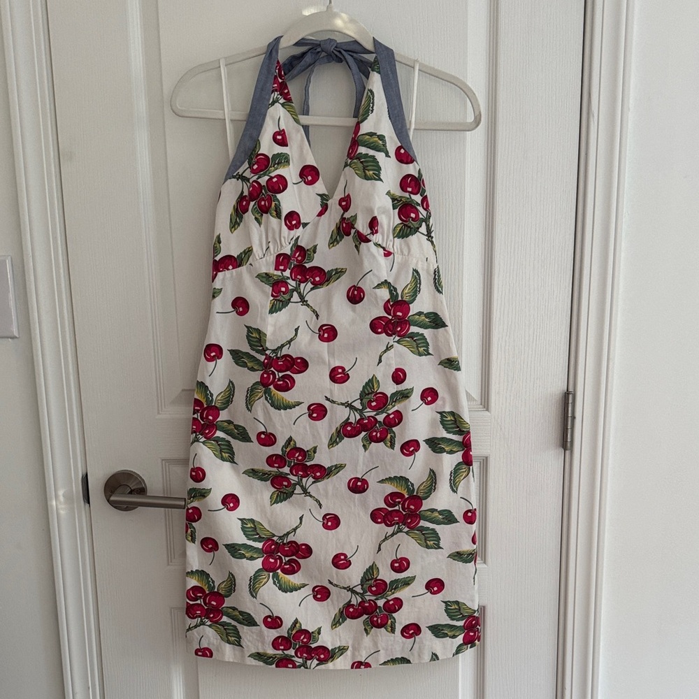 Vintage Tommy Hilfiger Cherry Print Halter Dress